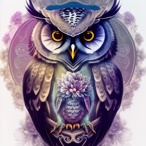 263060169-overwhelmingly beautiful owl framed with vector flowers, long shiny wavy flowing hair, polished, ultra detailed vector floral il.webp